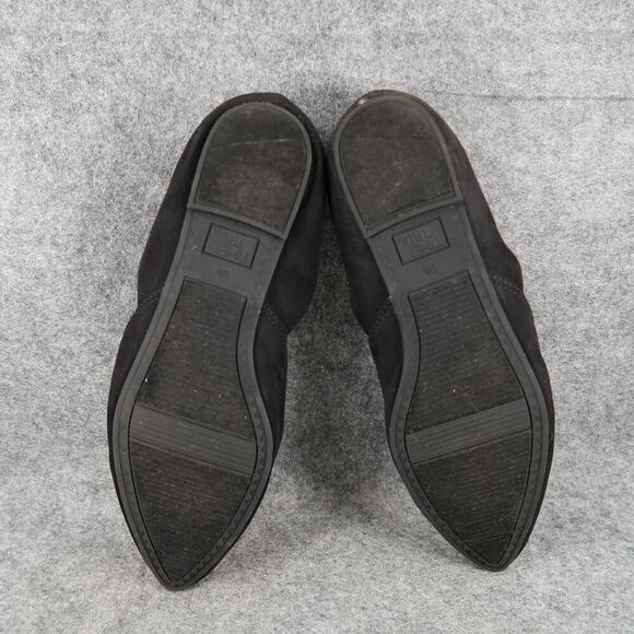 Time and Tru Shoes Womens 9.5 Flats D'Orsay Slip On Pointed Toe Black Fabric - Picture 9 of 11